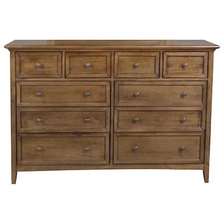 Transitional Dresser with 10-Drawers